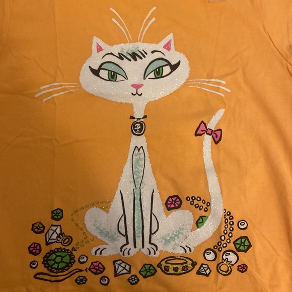 NEW The Children’s Place Deep Yellow Tee w/sparkly white cat on front - size XL - Picture 2 of 5